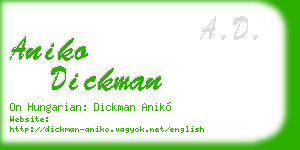 aniko dickman business card